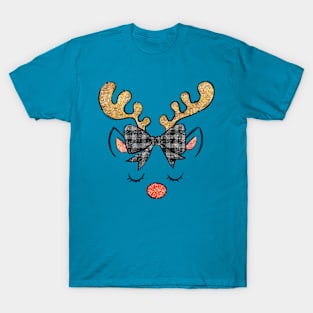 reindeer face christmas T-Shirt